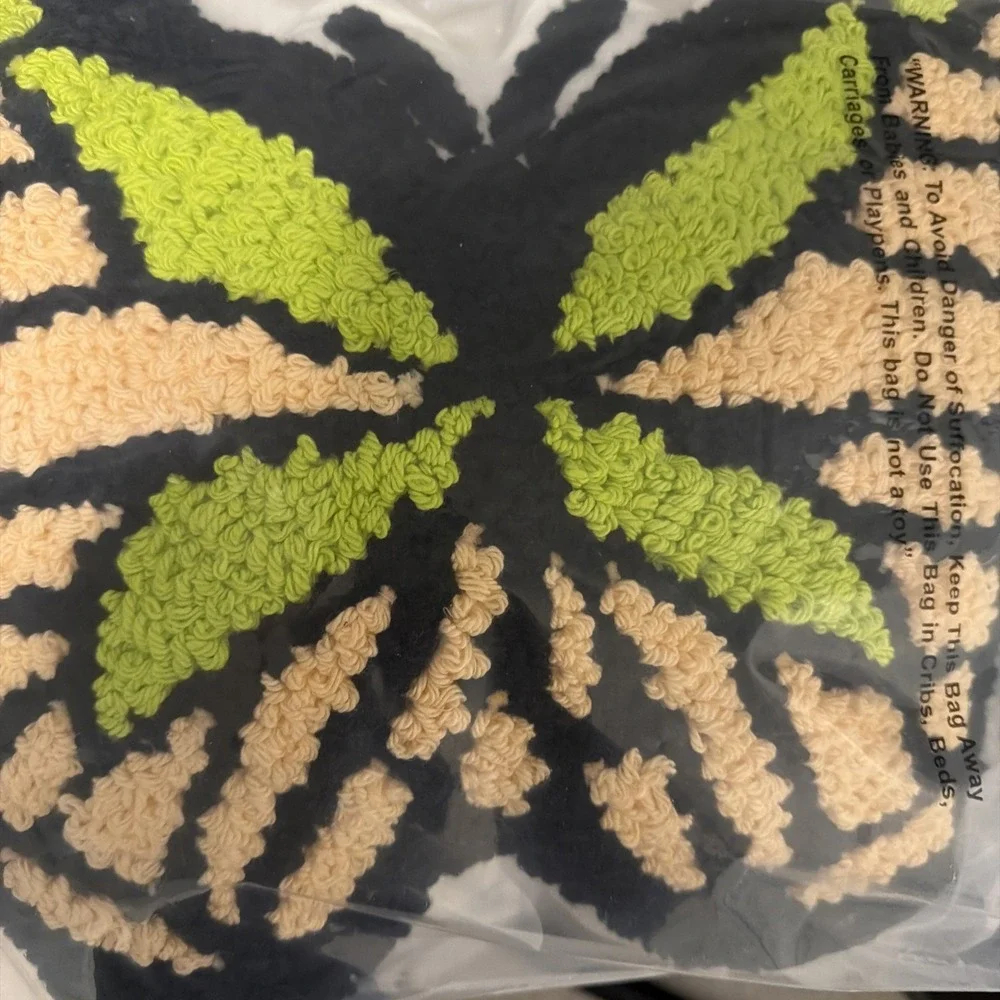 Butterfly Shaped Pillow with Green and Black Design NWT Sealed 16